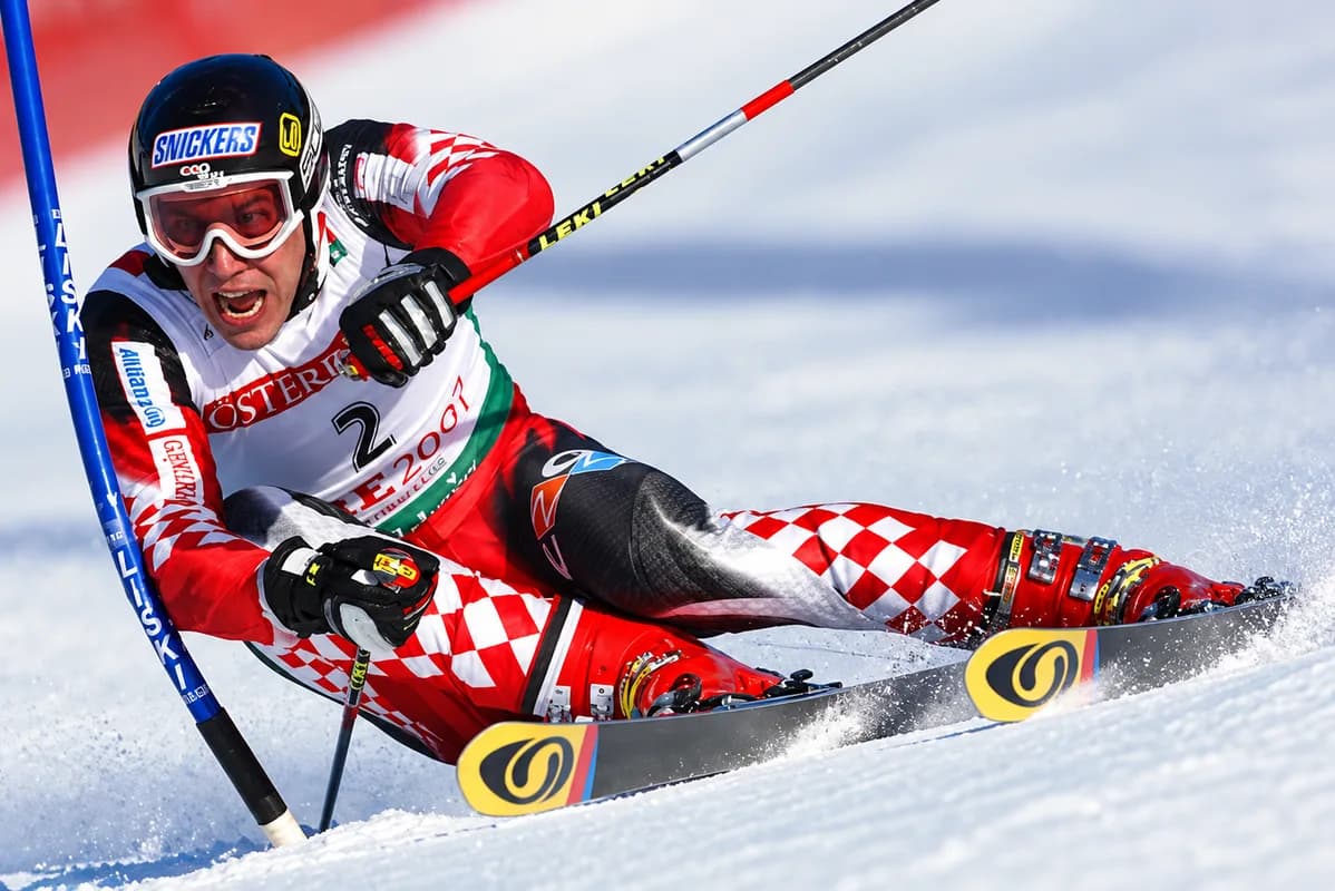 Skijaš Danko Marinelli u vožnji slaloma